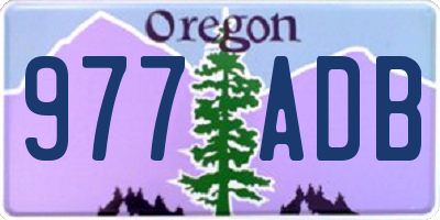 OR license plate 977ADB