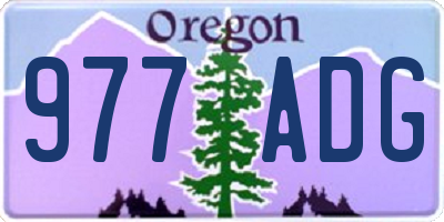 OR license plate 977ADG
