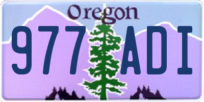 OR license plate 977ADI