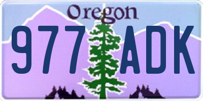 OR license plate 977ADK