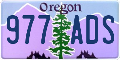 OR license plate 977ADS