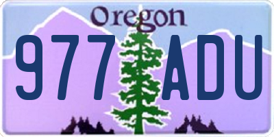 OR license plate 977ADU