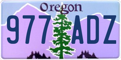 OR license plate 977ADZ