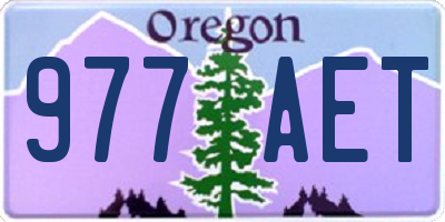 OR license plate 977AET