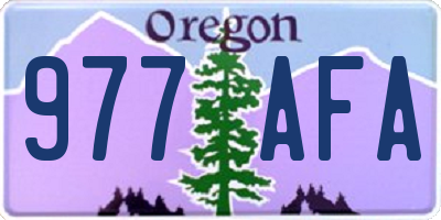 OR license plate 977AFA