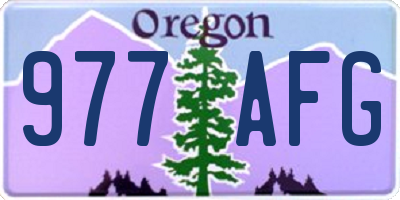 OR license plate 977AFG