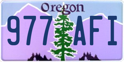 OR license plate 977AFI