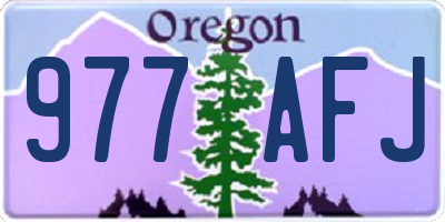 OR license plate 977AFJ