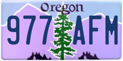OR license plate 977AFM