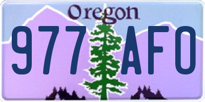 OR license plate 977AFO