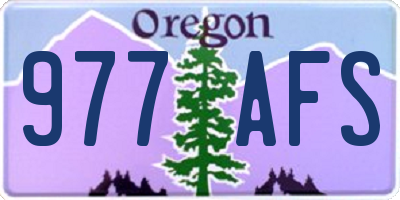 OR license plate 977AFS