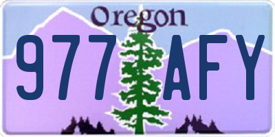OR license plate 977AFY