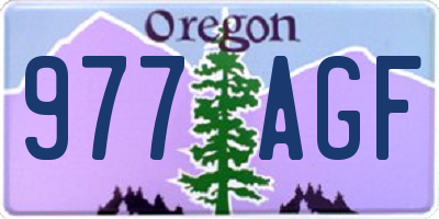 OR license plate 977AGF