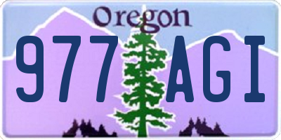 OR license plate 977AGI
