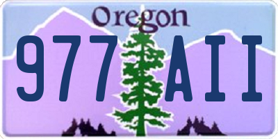 OR license plate 977AII