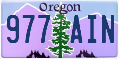 OR license plate 977AIN