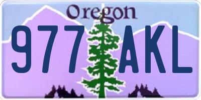 OR license plate 977AKL