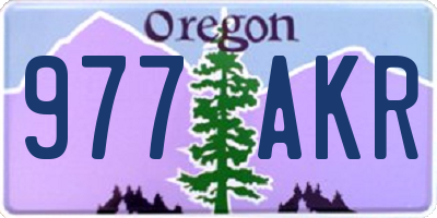 OR license plate 977AKR
