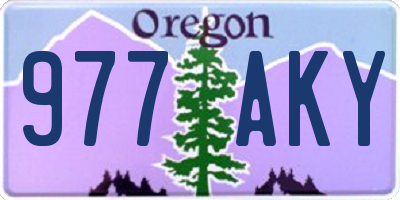 OR license plate 977AKY