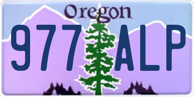 OR license plate 977ALP