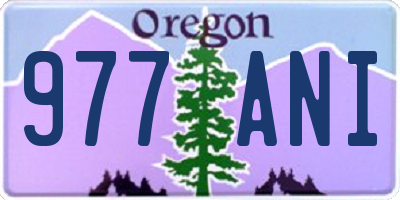 OR license plate 977ANI