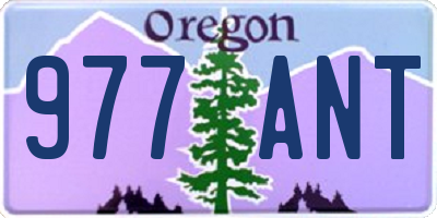 OR license plate 977ANT