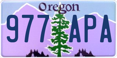 OR license plate 977APA