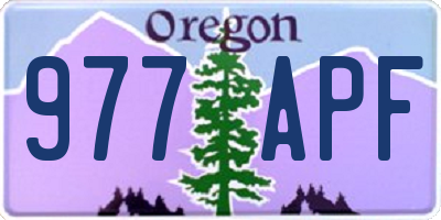 OR license plate 977APF