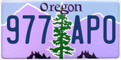 OR license plate 977APO
