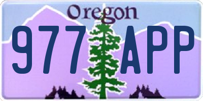 OR license plate 977APP