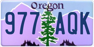 OR license plate 977AQK