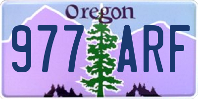 OR license plate 977ARF