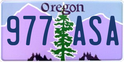 OR license plate 977ASA