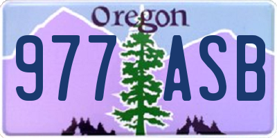 OR license plate 977ASB