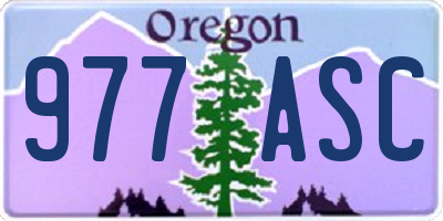 OR license plate 977ASC