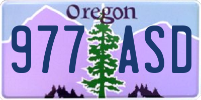OR license plate 977ASD