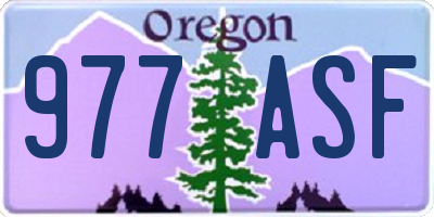 OR license plate 977ASF