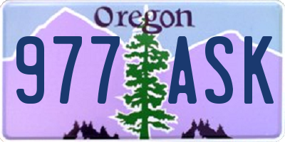 OR license plate 977ASK