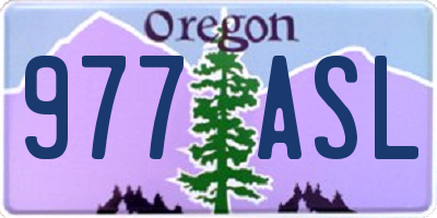 OR license plate 977ASL