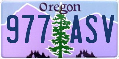 OR license plate 977ASV