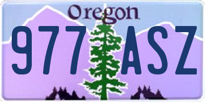 OR license plate 977ASZ