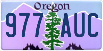 OR license plate 977AUC