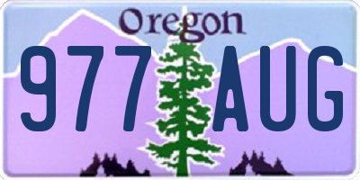 OR license plate 977AUG