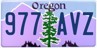 OR license plate 977AVZ