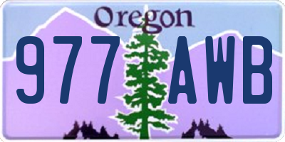 OR license plate 977AWB
