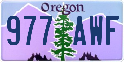 OR license plate 977AWF