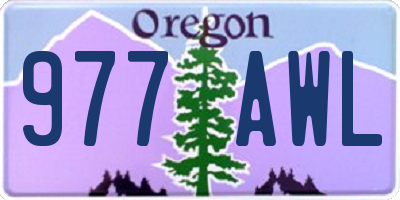 OR license plate 977AWL