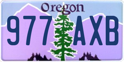OR license plate 977AXB
