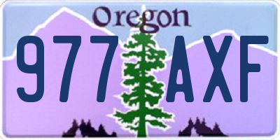 OR license plate 977AXF