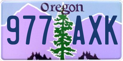 OR license plate 977AXK
